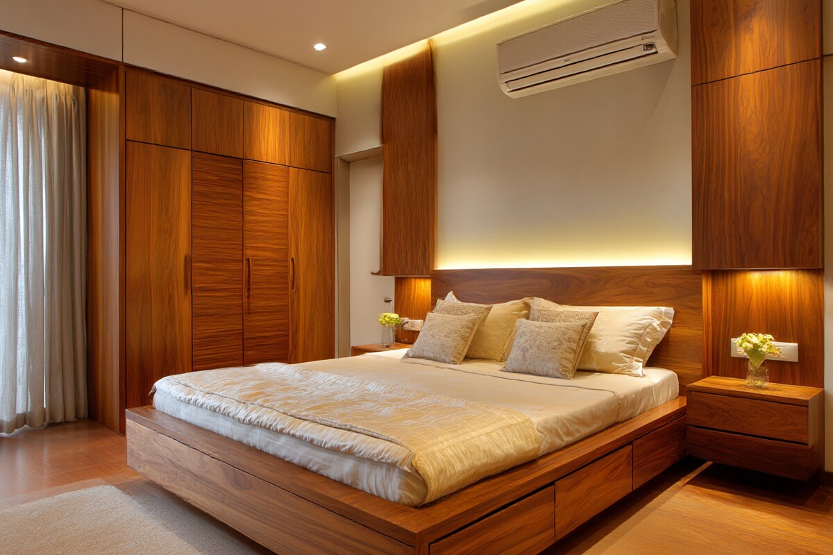 Modern Bedroom Retreat with Floor-to-Ceiling Sliding Glass Wardrobe #8